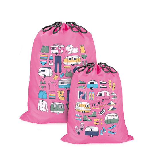 Mini Laundry + Shoe Bag Combo| The Iconic Collection | Van Living | Vintage Pink