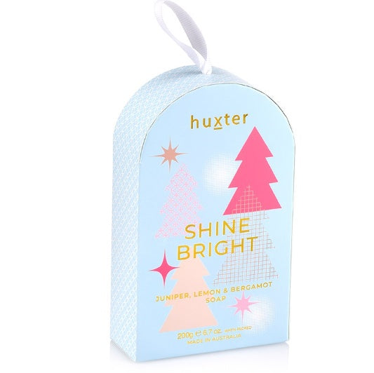 Hanging Soap Dome - R'Berry Xmas Sparkles - Pale Blue - 'Shine Bright' - 1x 200gm Soap Juniper, Lemon & Bergamot