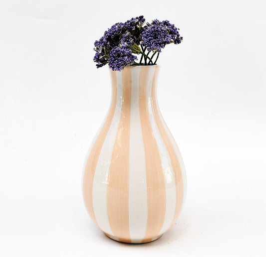 Stripe Vase Peach 18cm