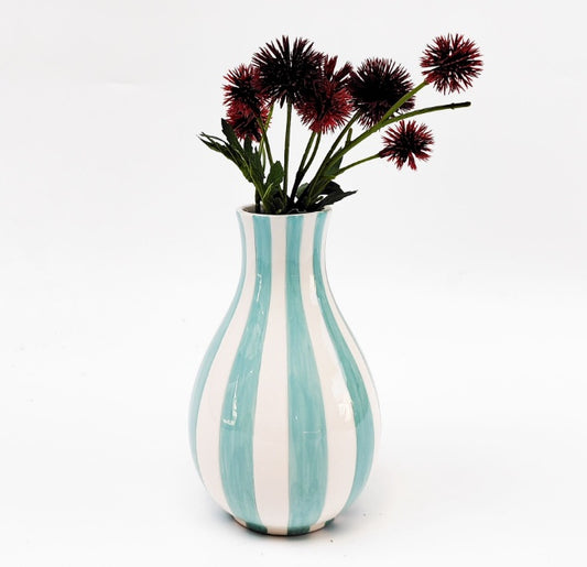 Stripe Vase Blue 18cm