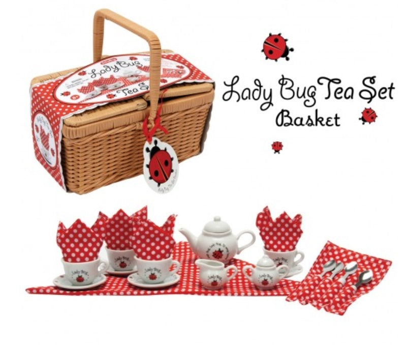 Ladybug Tea Set in Basket