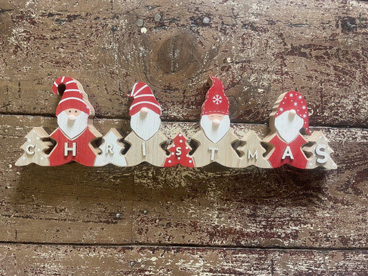 Quirky Wooden Tomte Santa Christmas Sign