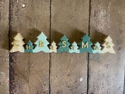 Christmas Tree Sign Decoration (Sage)