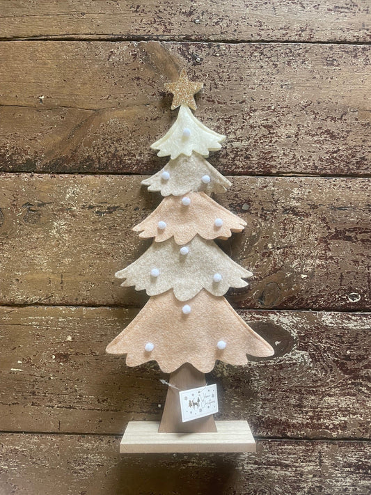 Fabric Tree with Star Standing Decoration