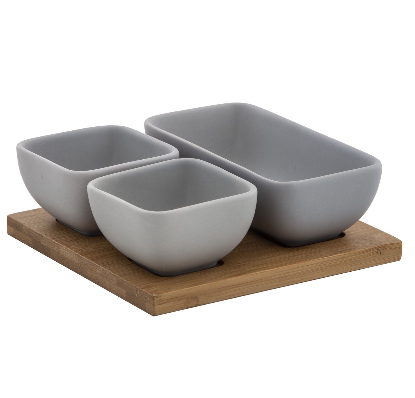 Lindrum Bowl Set 3 on Wooden Tray
