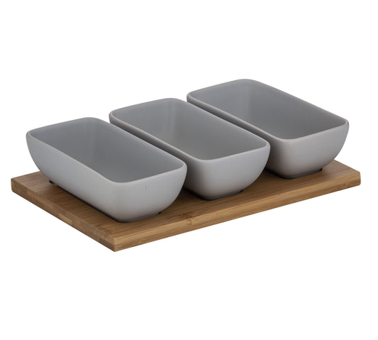 Lindrum Rectangular Bowl Set 3 - Wooden Tray