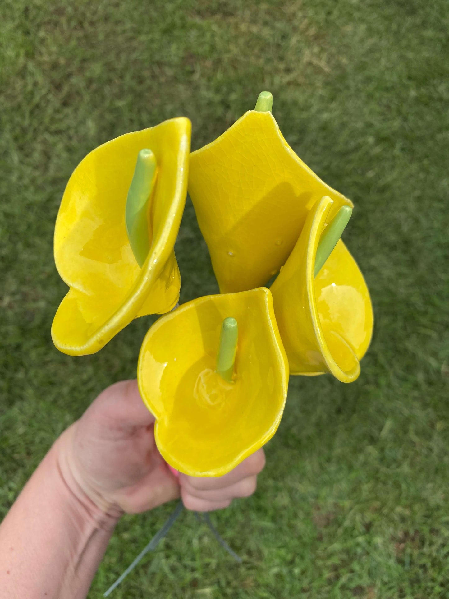 Ceramic Flowers - Lillies sml (Yellow)