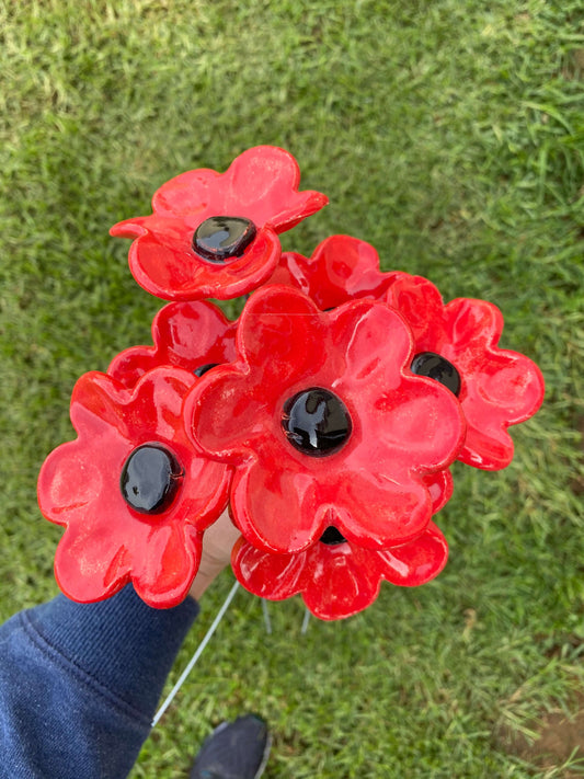 Ceramic Flowers - Red