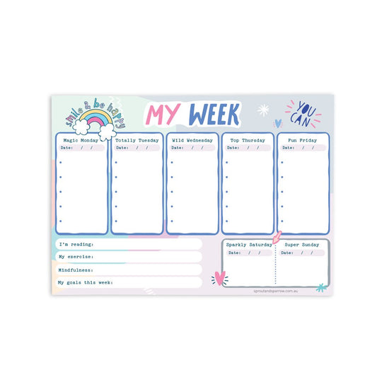 My week planner notepad - Pink