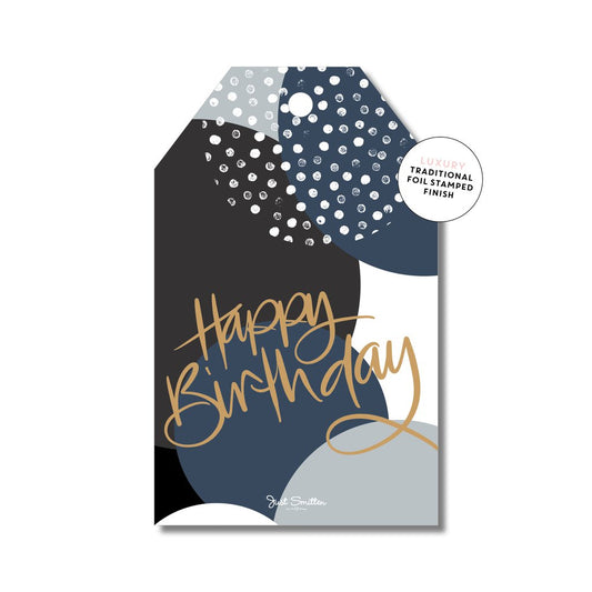 Gift Tag - Bubble Birthday Blue