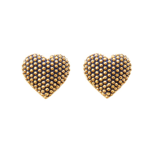 Fancy Earring Hearts Navy