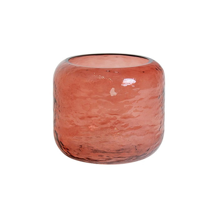 Issy Pink Optical Glass Round Vase Small