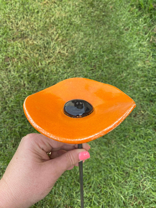 Ceramic Flowers - Poppies Large (Orange)