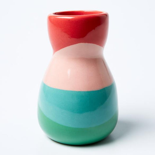 Saturday Vase Green Pink Splice