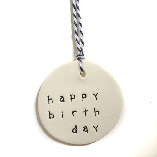 Ceramic Gift Tag - Happy Birthday