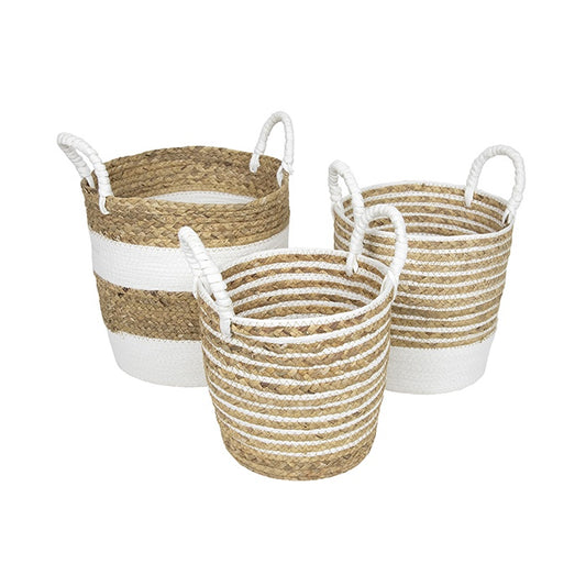 Gorr Maze Natural White Handled Basket