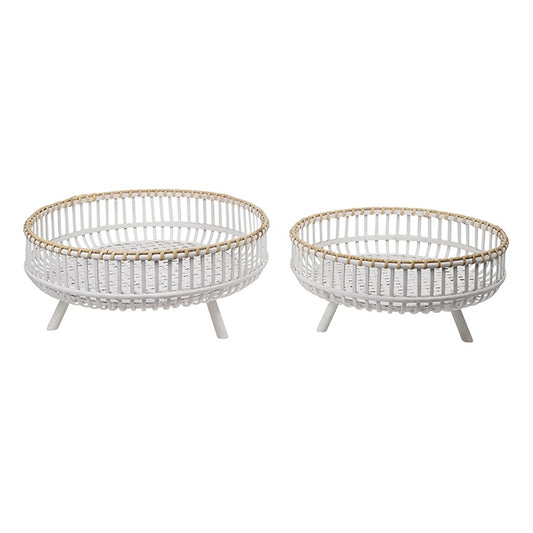 Glade Bamboo White Natural Round Basket