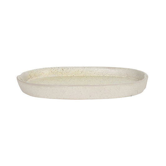 Cora Stone Taupe Serving Dish Oval