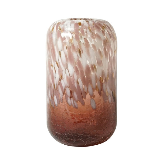 Elli Glass Pink White Bullet Vase Large