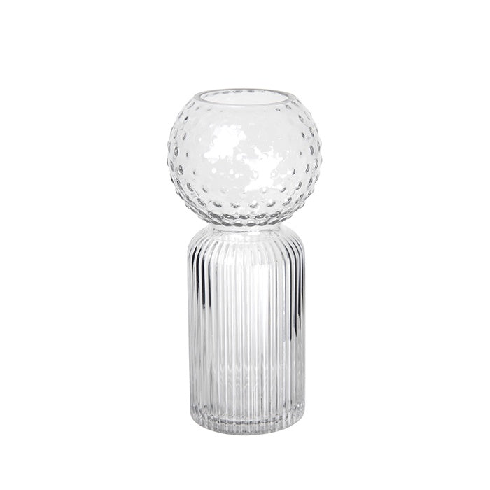 Furnell Clear Bubble Glass Vase (Round)