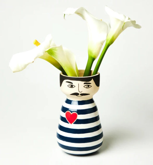 Mr Mustache Vase Face Planter