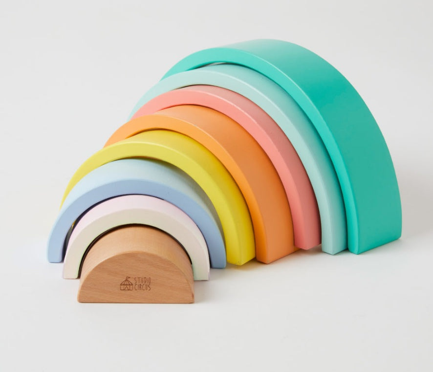 Rainbow Stacker - Wooden Blocks 8 pcs