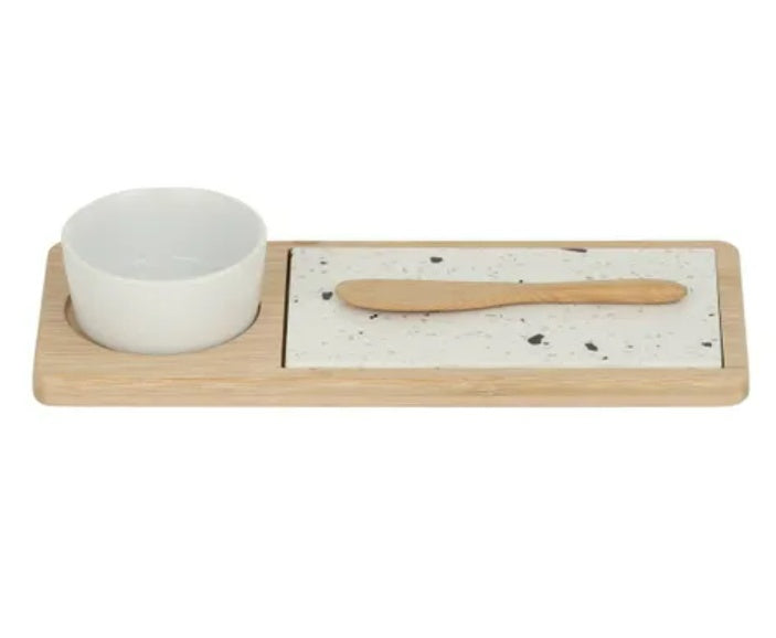 Terrazzo/Bamboo 3pc Serve Set 12x29.5cm