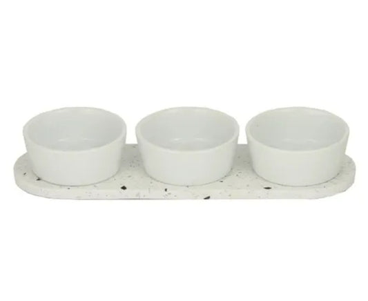 Terrazzo/Ceramic 4pce serve set