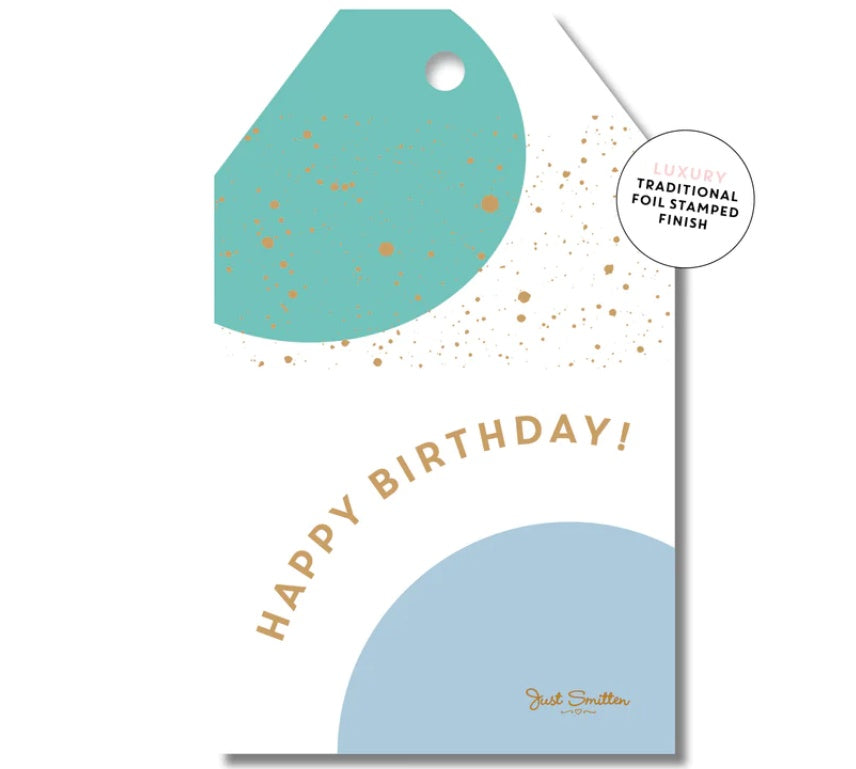 Gift Tag - AQUA BIRTHDAY BUBBLES