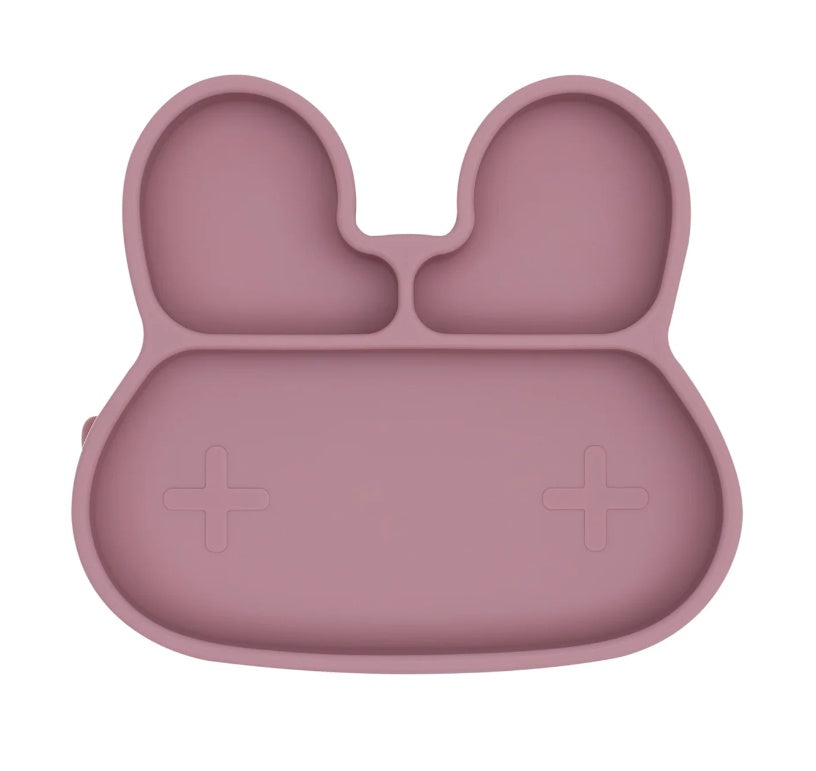 Bunny Stickie Plate (Dusty Rose)