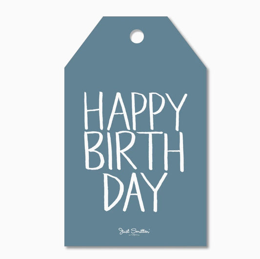 Gift Tag - Denim Blue Birthday