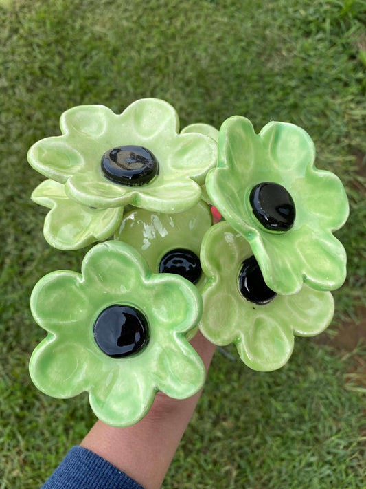 Ceramic Flowers - Pale Green