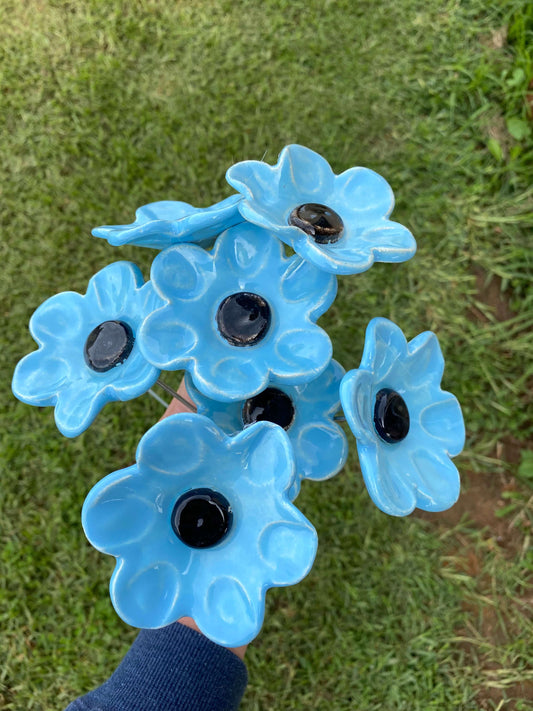 Ceramic Flowers - Sky Blue